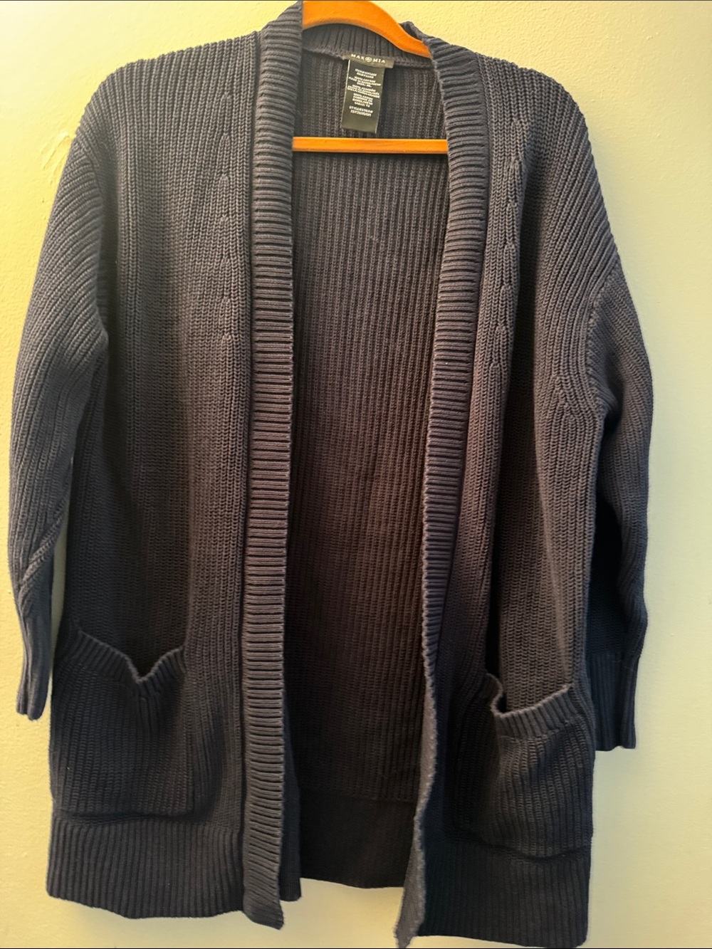 SALE‼️MIA Navy Open-Front Ribbed Cardigan - Picture 4 of 8